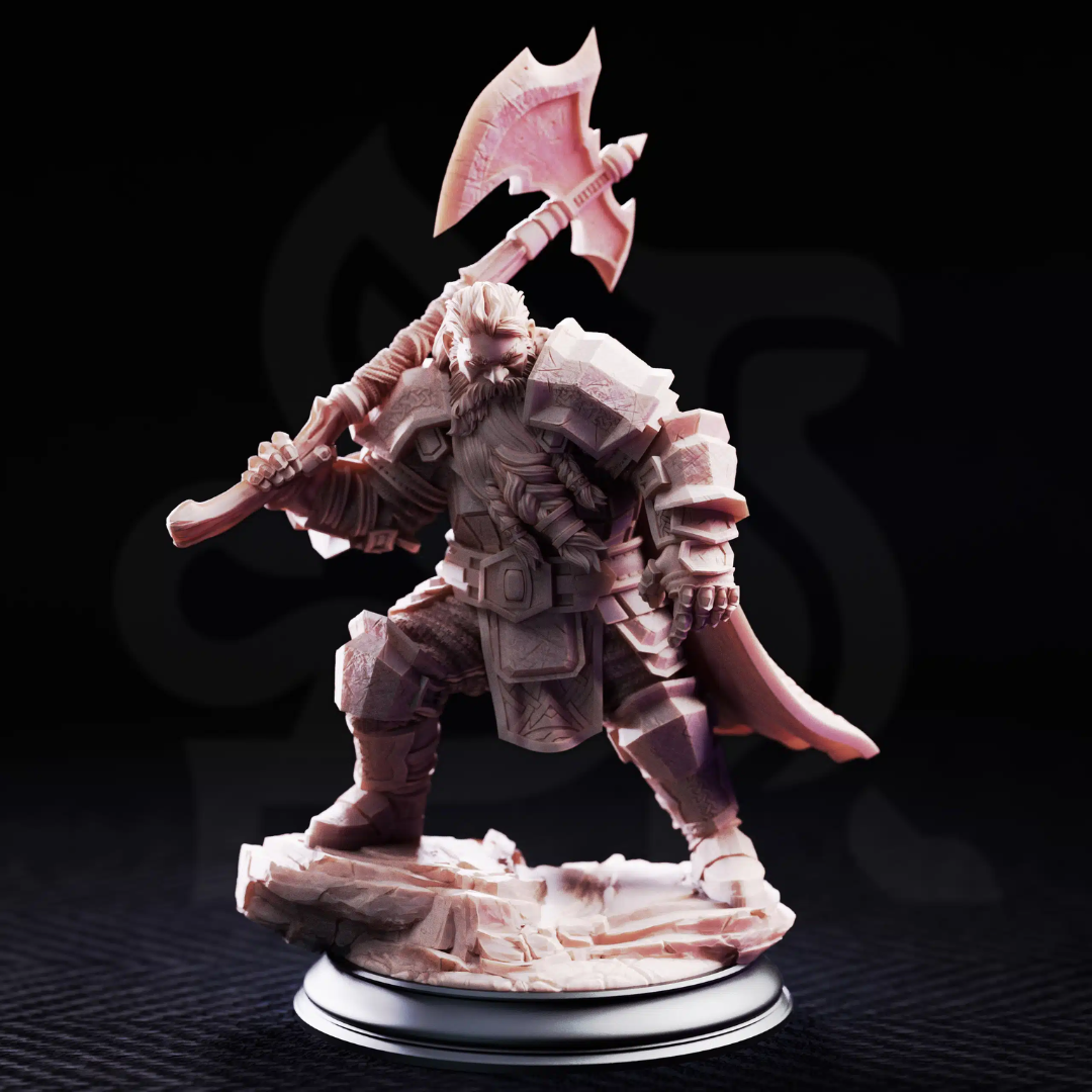 Took Dwarven Axeman - 3D Printed Barbarian Miniature
