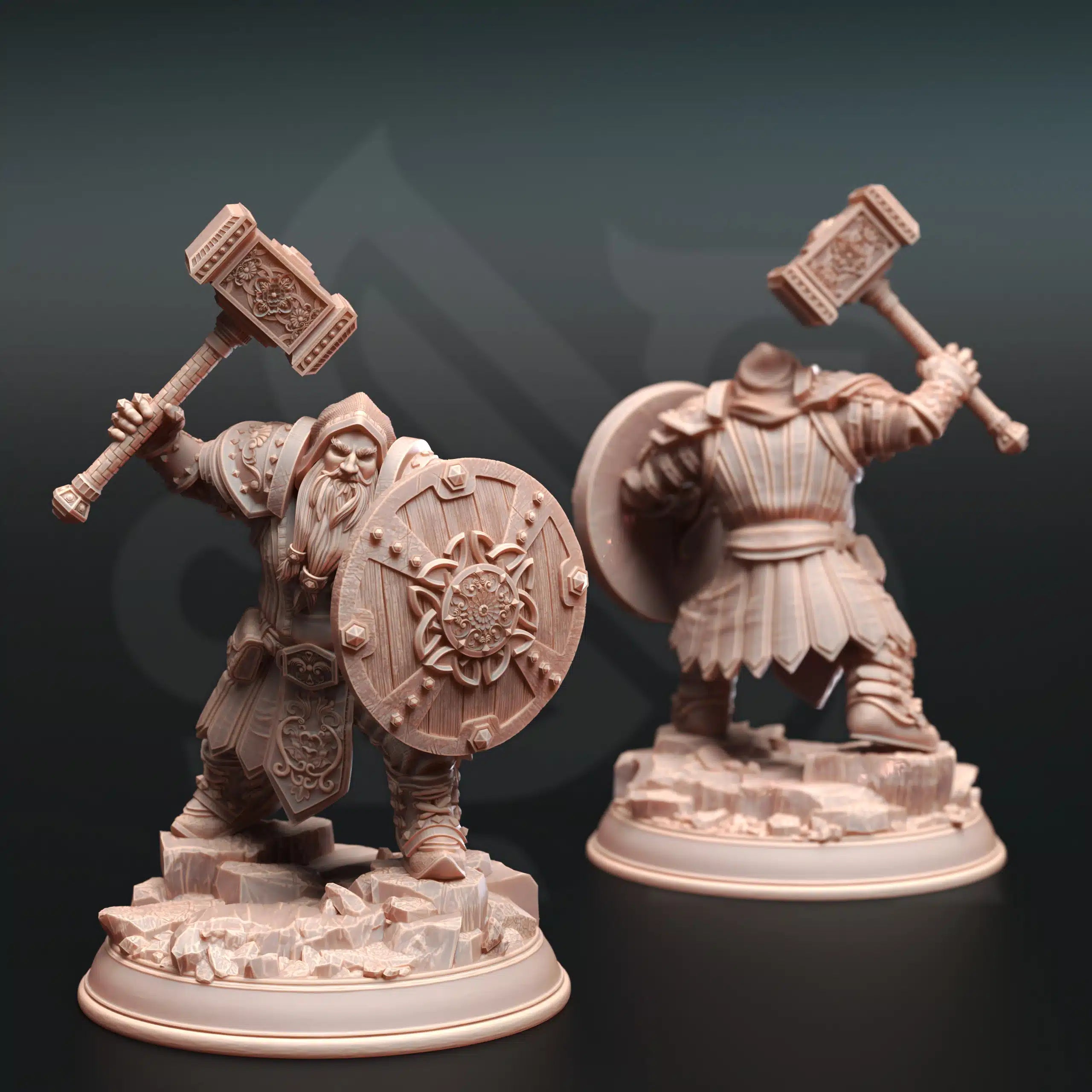 Tors of Delvdor – Dwarven Cleric of Life - 3D Printed Cleric Miniature