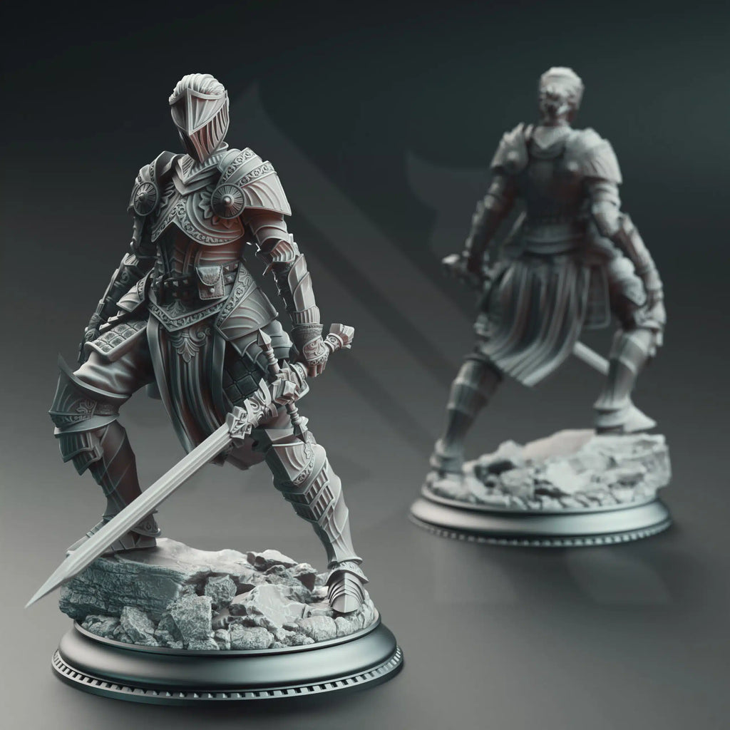 Vera Lanius the Absolved – Knight Commander - 3D Printed Paladin Character Miniature