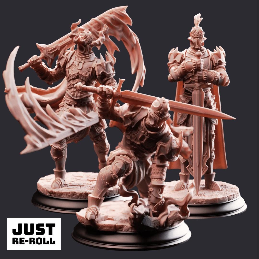 Arcane Armour of the Bastion - 3D Fighter Miniature - Just Re - Roll