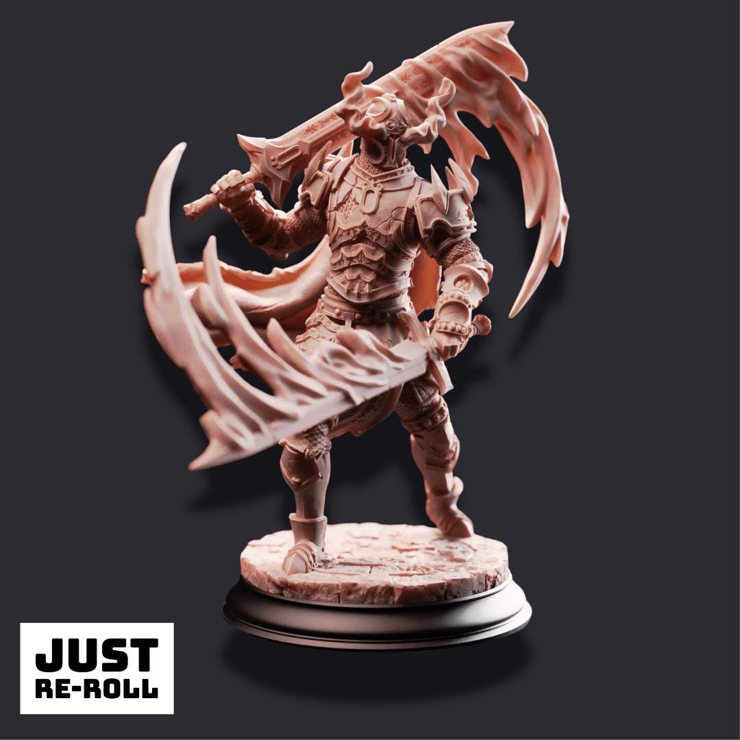 Arcane Armour of the Bastion - 3D Fighter Miniature - Just Re - Roll
