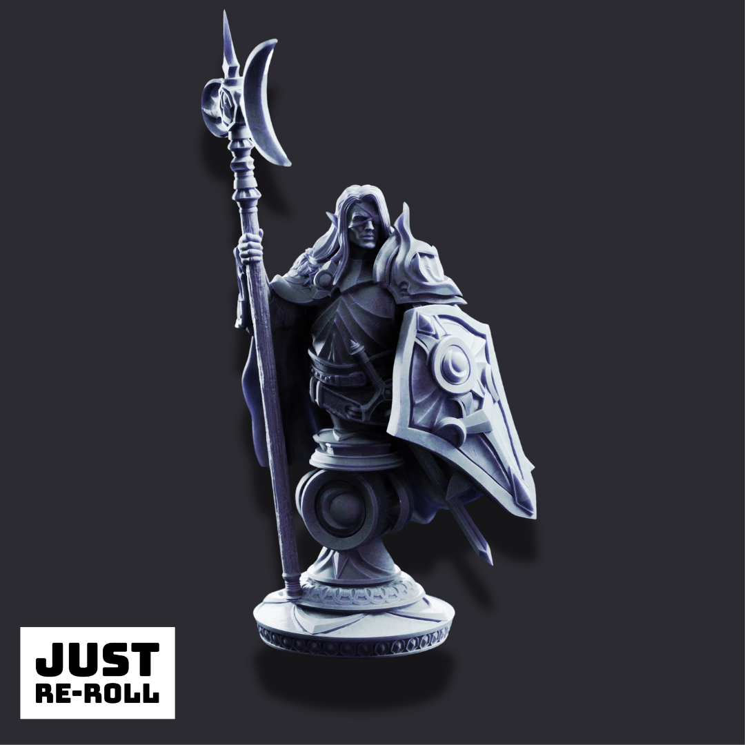 Ardent Silathin – Knight of the Waxing Moon (Bust) - 3D Printed Bust - Just Re-Roll
