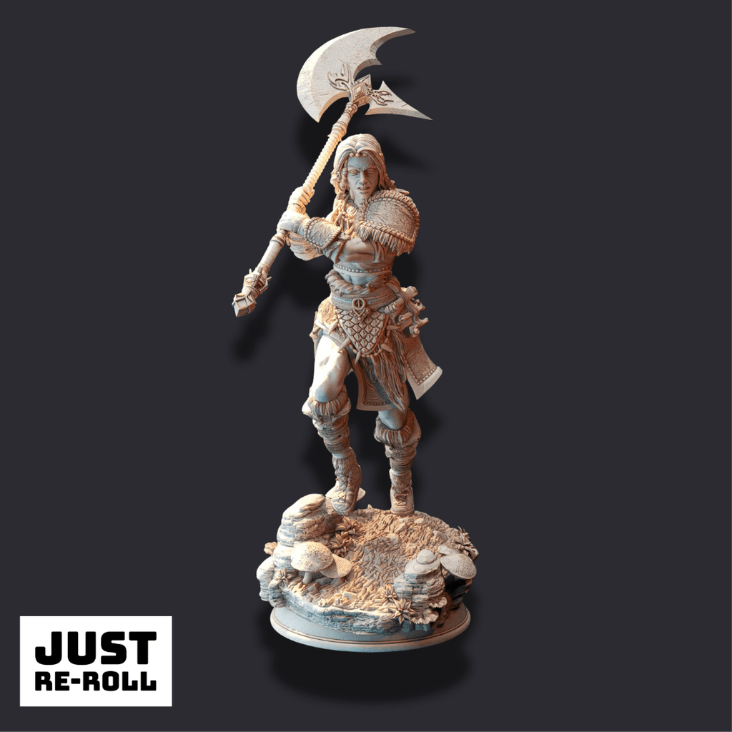 Ariana Grey – The Wolf Queen - 3D Printed Barbarian Miniature - Just Re-Roll