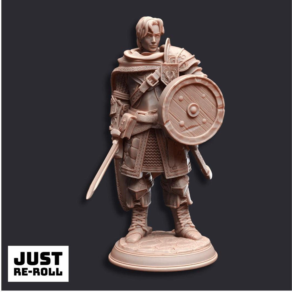 Arion Midrun Human Fighter - 3D Printed Fighter Character Miniature - Just Re - Roll