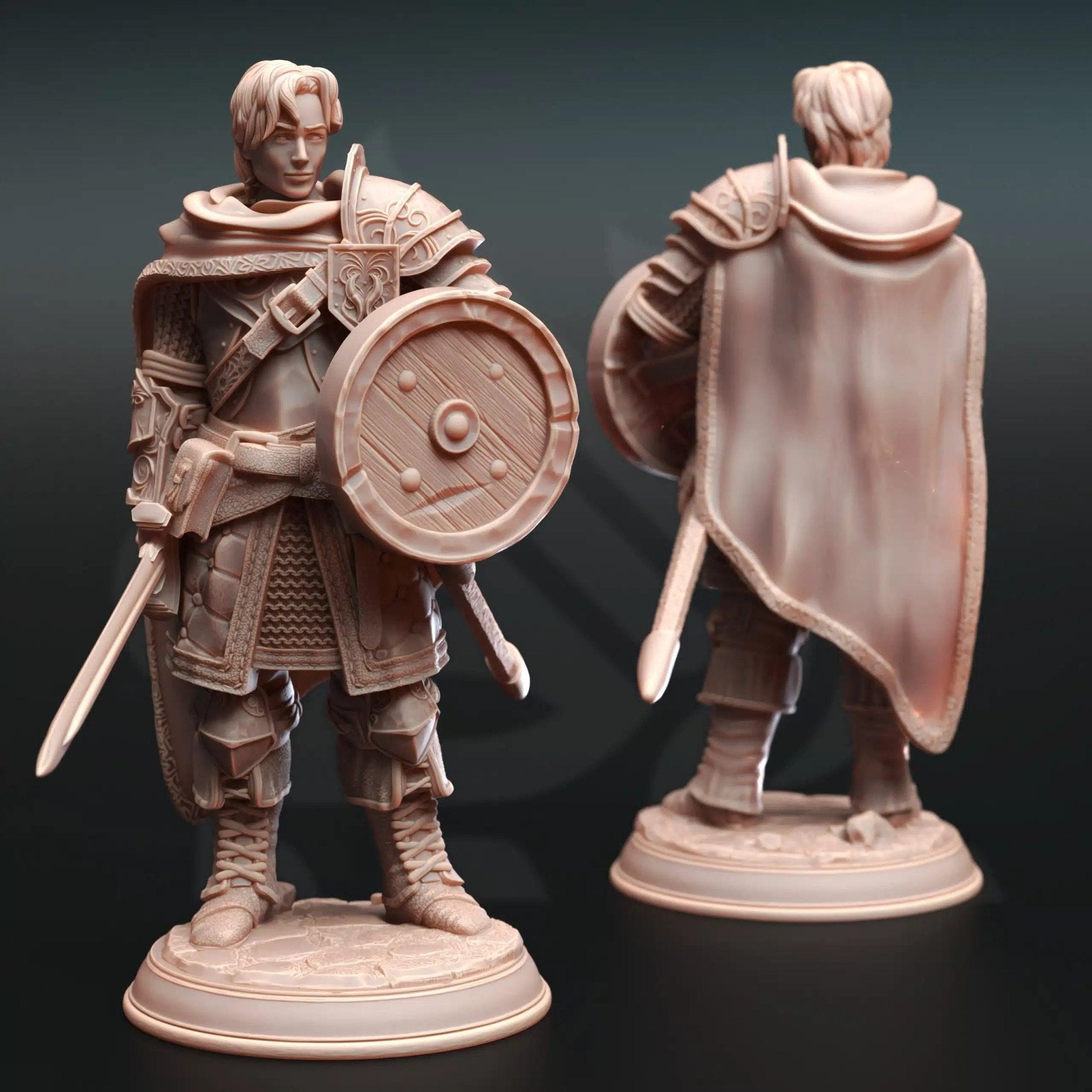 Arion Midrun Human Fighter - 3D Printed Fighter Character Miniature - Just Re - Roll