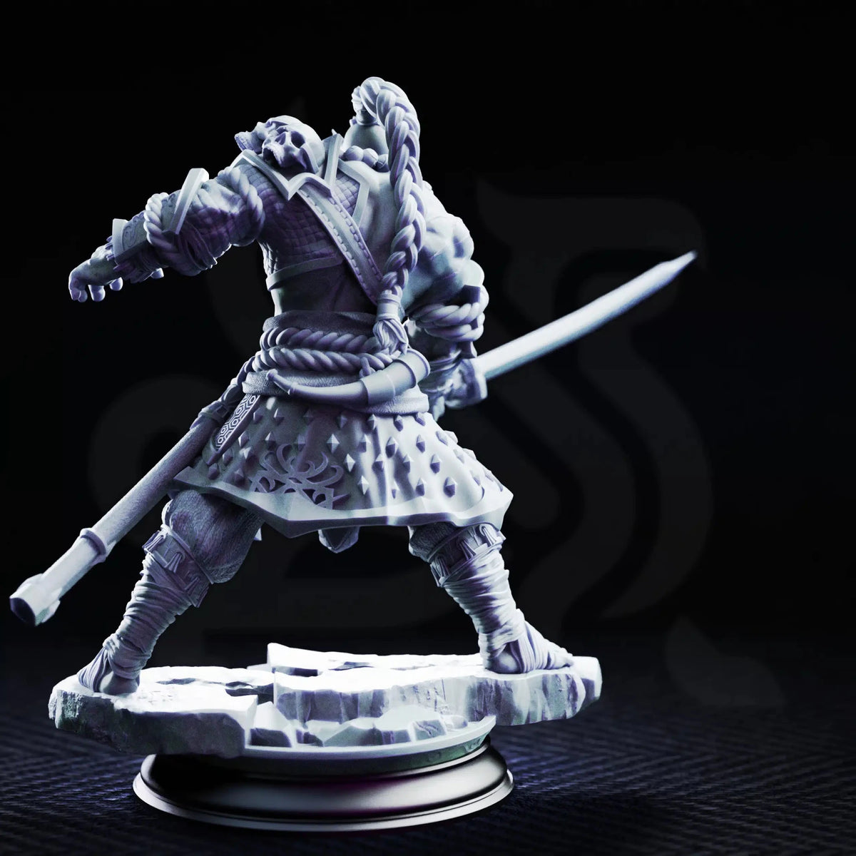 Bagrash Ilkhan – Orc Blademaster - 3D Printed Fighter Miniature - Just Re-Roll