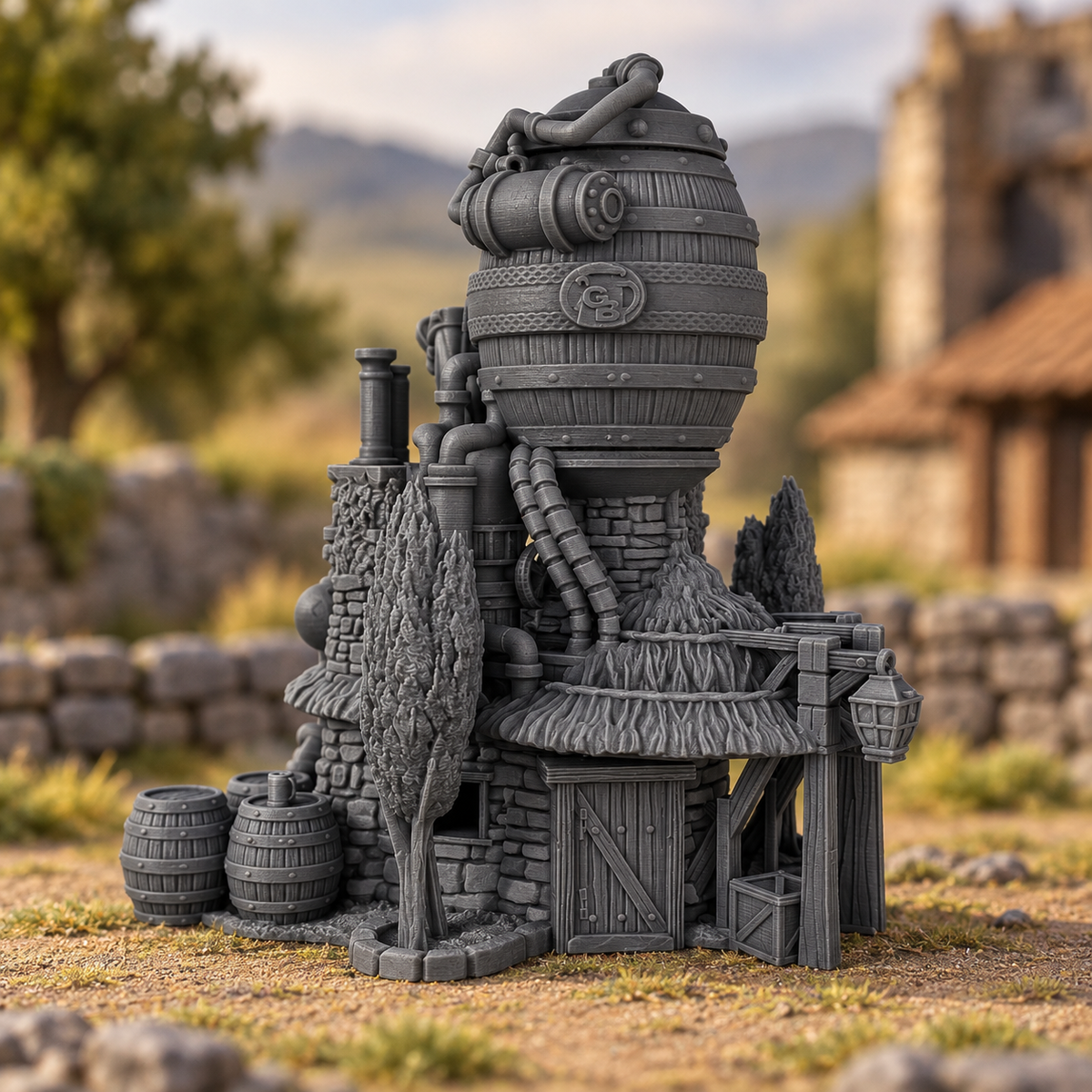Beer Brewery 28mm DND Terrain | Tabletop Wargaming Scenery for Warhammer, Frostgrave & RPG | Unpainted 3D Printed