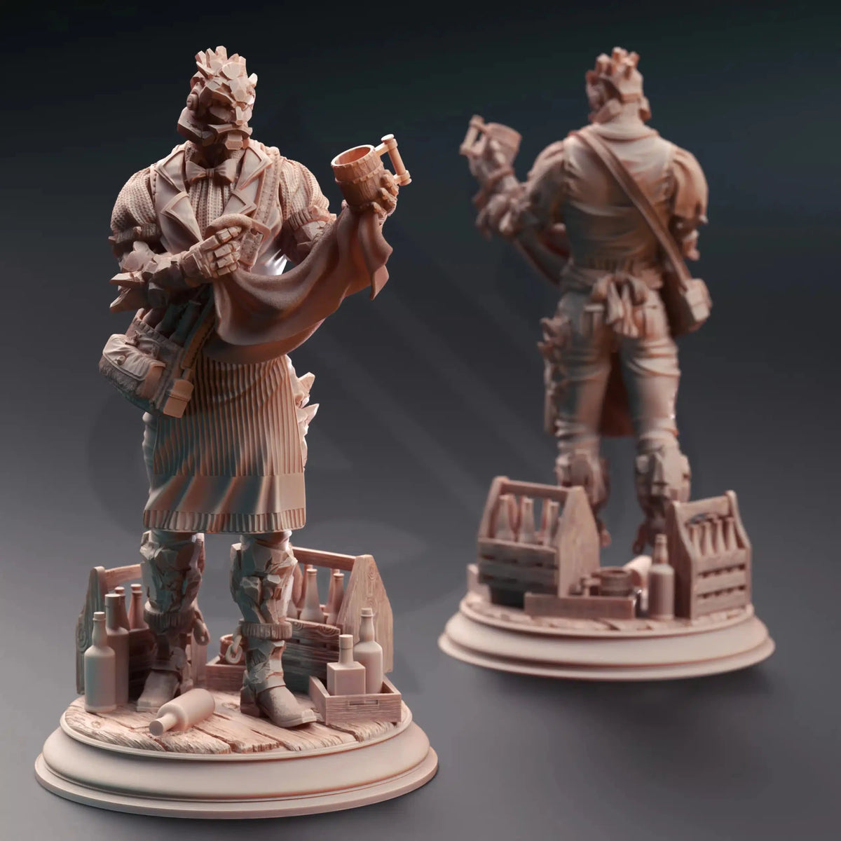 Brick – Soulforged Bartender - 3D Printed Automaton Miniature - Just Re-Roll