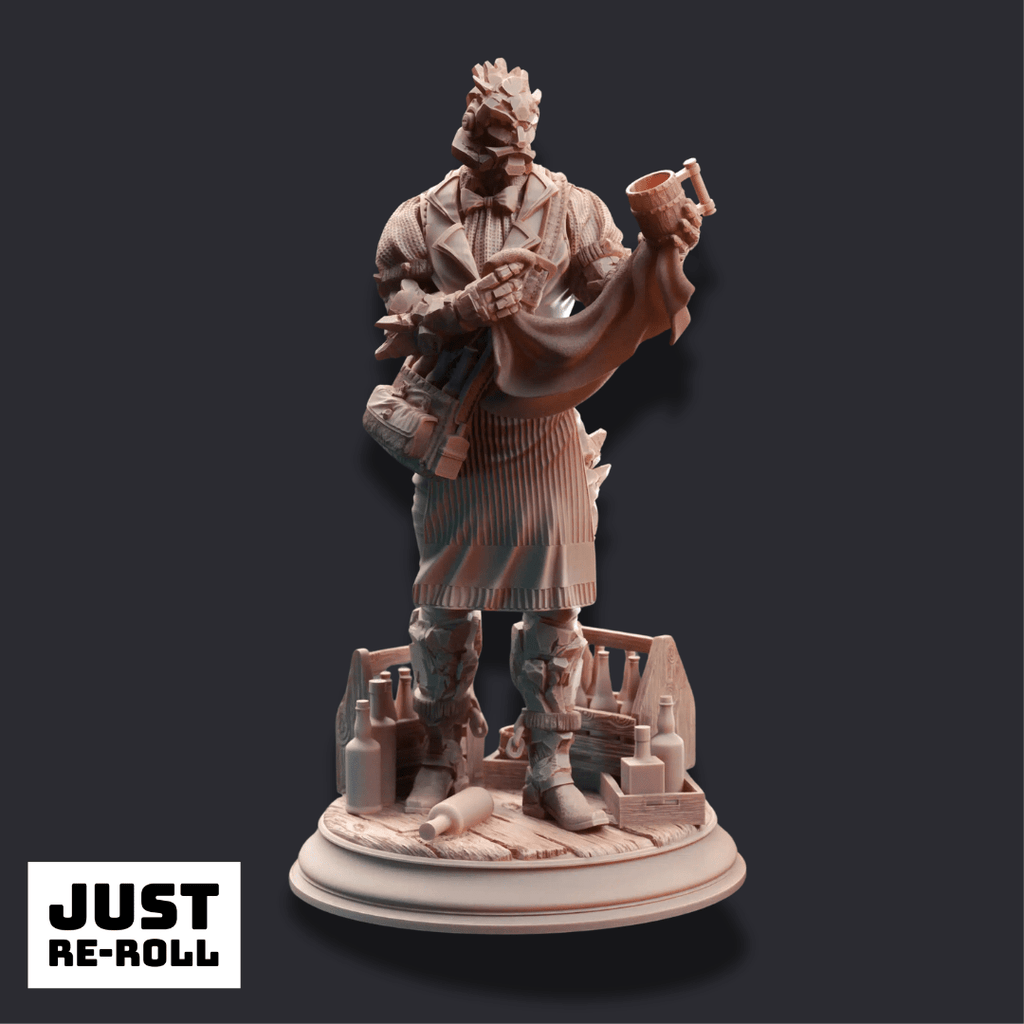 Brick – Soulforged Bartender - 3D Printed Automaton Miniature - Just Re-Roll