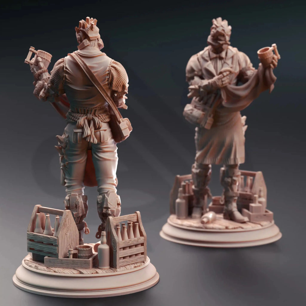 Brick – Soulforged Bartender - 3D Printed Automaton Miniature - Just Re-Roll