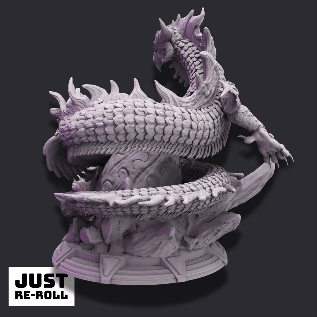 Byrilwyn – Dragon of the Arcane - 3D Monster Dragon Miniature - Just Re-Roll