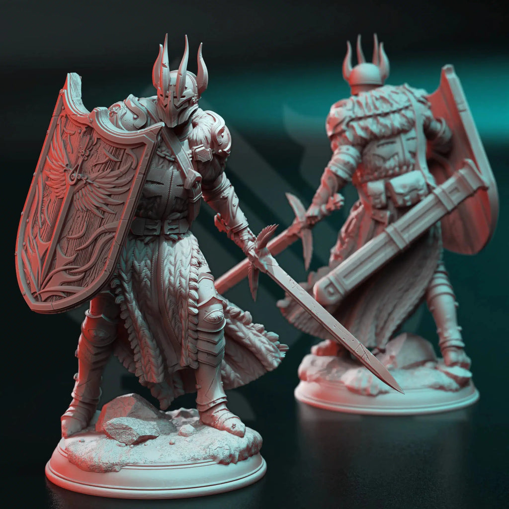 Caedes – Zealous Paladin of Erdrydion - 3D Printed Fighter Miniature - Just Re-Roll