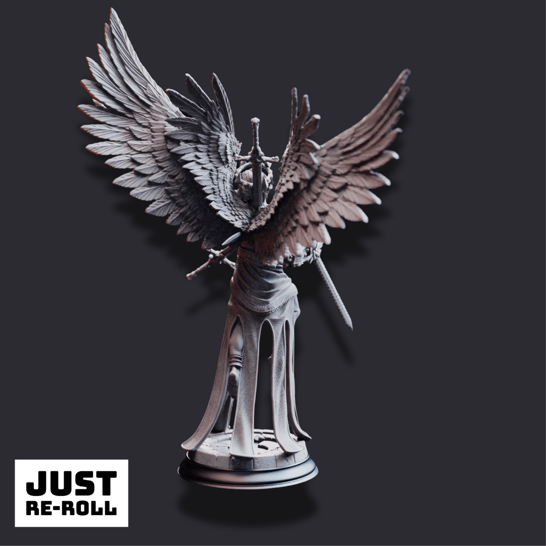 Caerian the Inevitable – Angel of Death - 3D Printed Fighter Character Miniature - Just Re - Roll