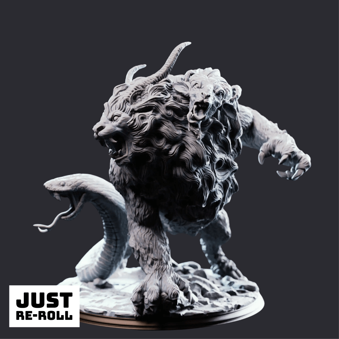 Capricalion Chimera of the Plains - 3D Printed Monster Miniature - Just Re - Roll