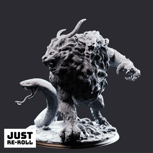 Capricalion Chimera of the Plains - 3D Printed Monster Miniature - Just Re - Roll