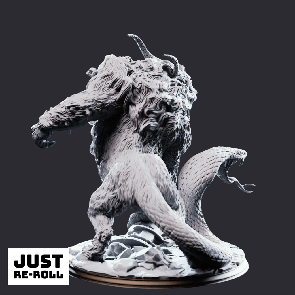 Capricalion Chimera of the Plains - 3D Printed Monster Miniature - Just Re - Roll