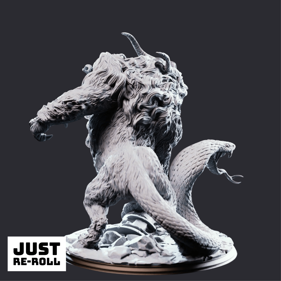 Capricalion Chimera of the Plains - 3D Printed Monster Miniature - Just Re - Roll