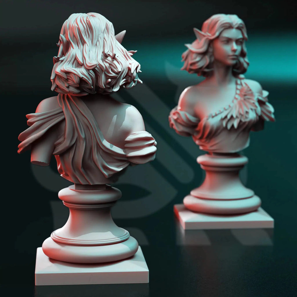 Cesedra Bust – The Love Fantasy Elf Sculpt, Unpainted Resin Miniature - Just Re-Roll