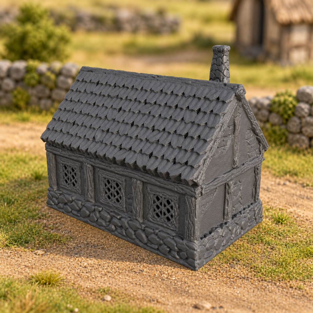 Commoner House Medieval 28mm DND Terrain | Tabletop Wargaming Scenery for Warhammer, Frostgrave & RPG | 3D Printed