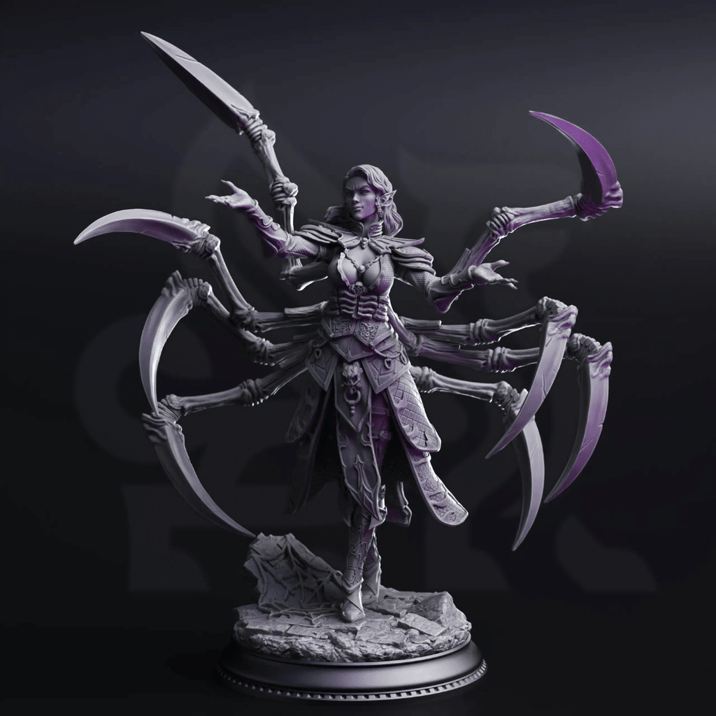 Dirthana of the Void’s Embrace Ascended Spider Sorceress - 3D Printed Monster Miniature - Just Re - Roll