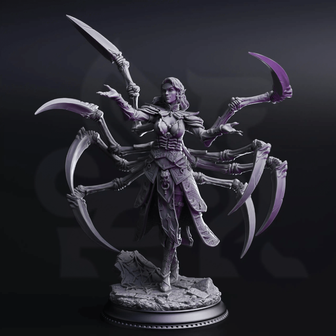 Dirthana of the Void’s Embrace Ascended Spider Sorceress - 3D Printed Monster Miniature - Just Re - Roll