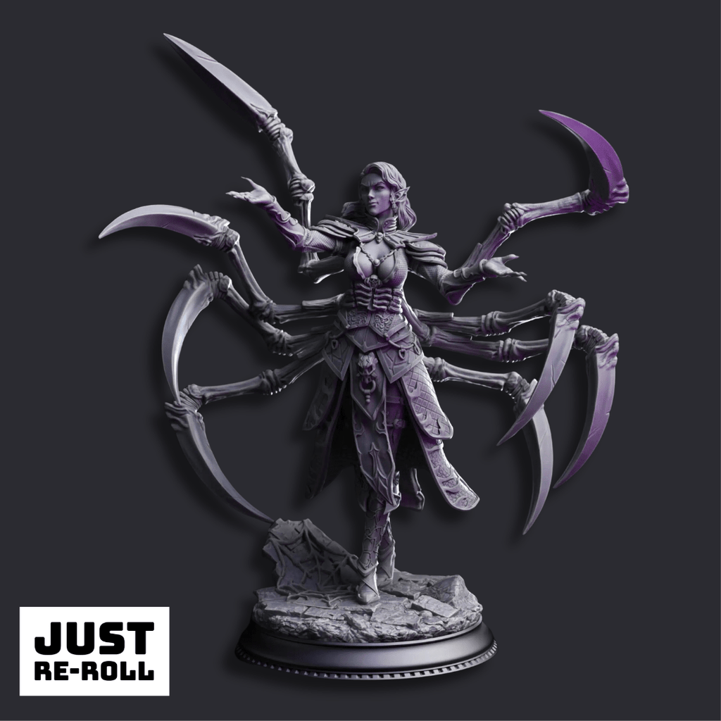 Dirthana of the Void’s Embrace Ascended Spider Sorceress - 3D Printed Monster Miniature - Just Re - Roll