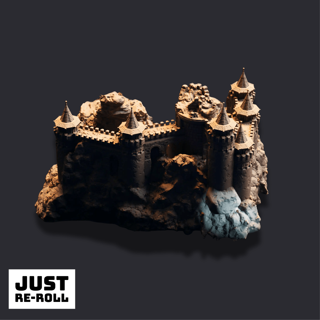 Dragonmaw Keep - 3D Printed Mountain Keep Terrain - Just Re-Roll