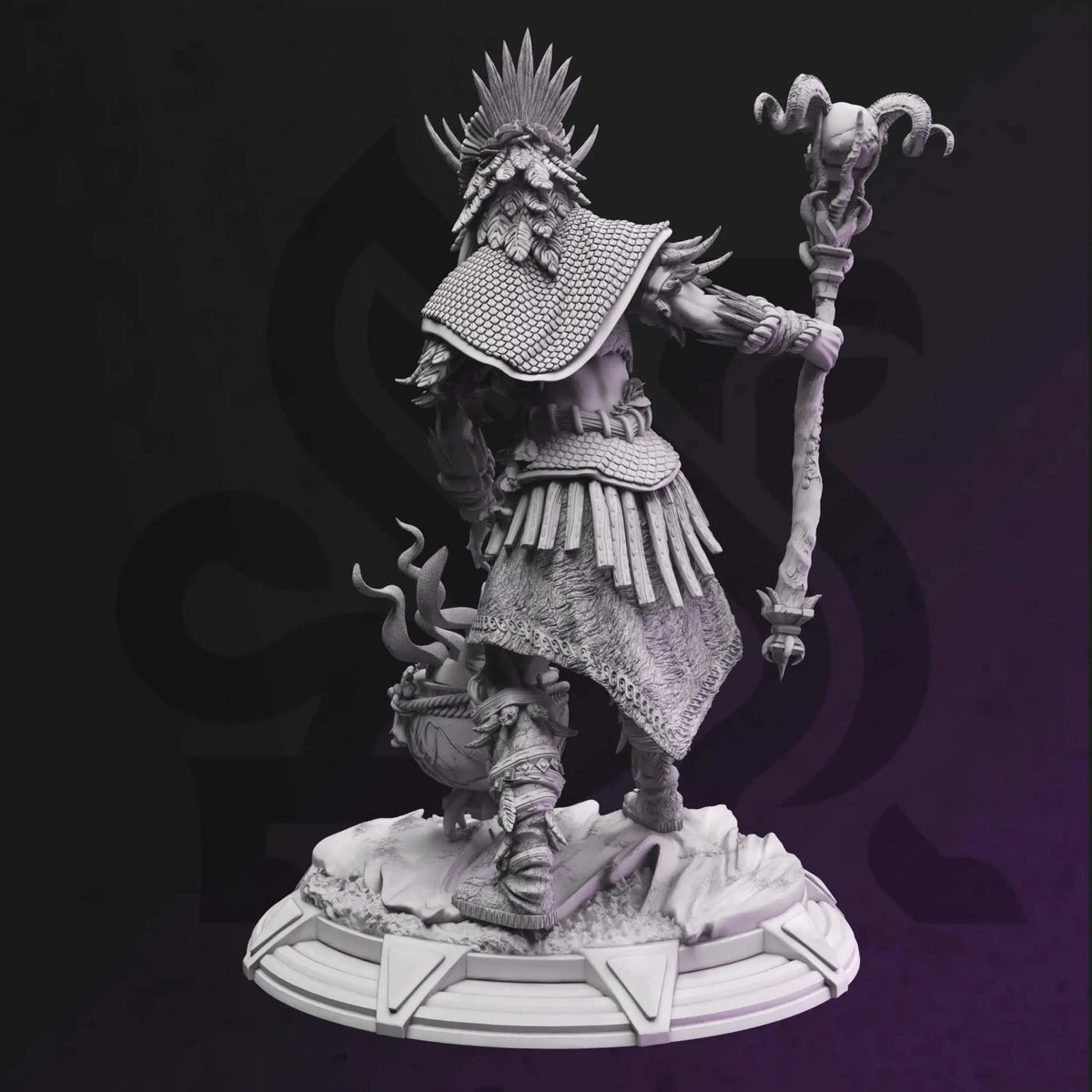 Driga – Shaman Wise-Woman - 3D Printed Druid Miniature - Just Re-Roll