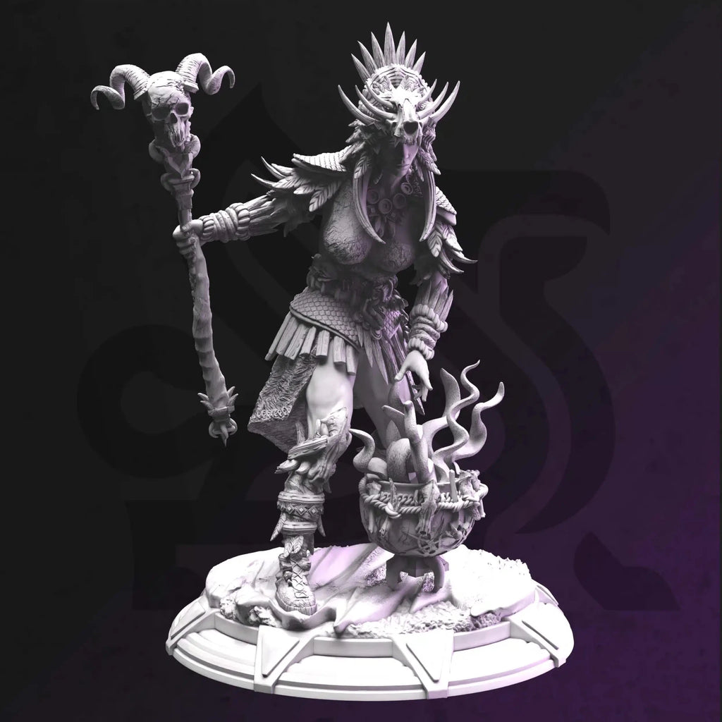 Driga – Shaman Wise-Woman - 3D Printed Druid Miniature - Just Re-Roll