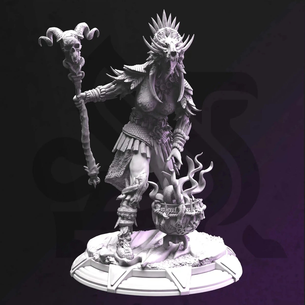 Driga – Shaman Wise-Woman - 3D Printed Druid Miniature - Just Re-Roll