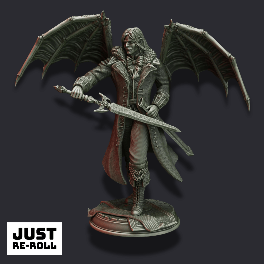 Duke Strauss – Vampiric Noble - 3D Printed Fighter Miniature - Just Re-Roll