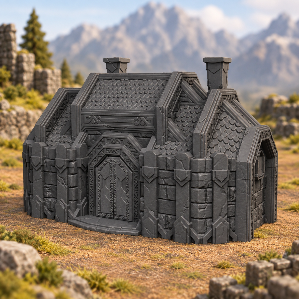 Dwarven Great Hall 28mm DND Terrain | Tabletop Wargaming Scenery for Warhammer, Frostgrave & RPG | 3D Printed