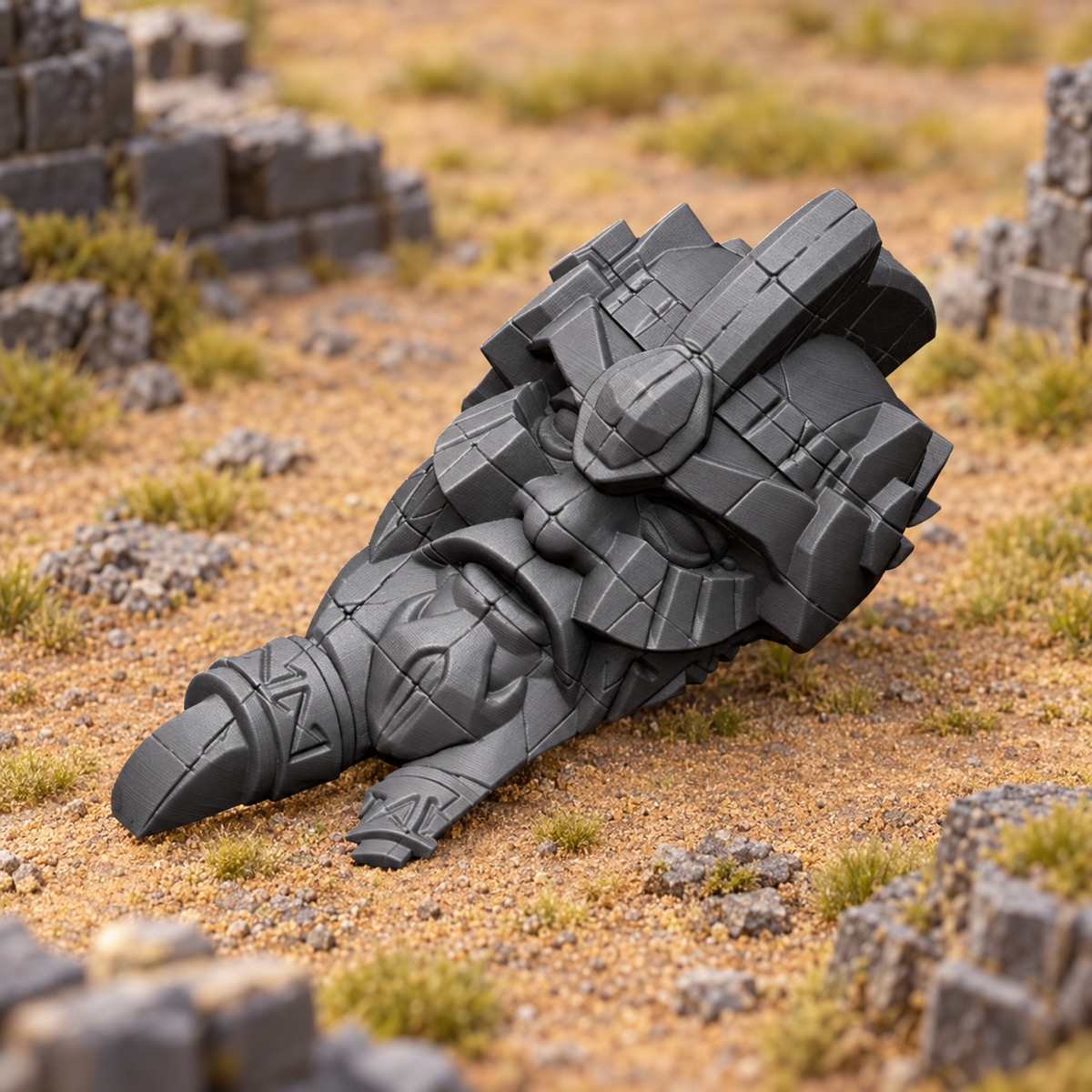 Dwarven Statue Head 28mm DND Scatter Terrain | Tabletop Wargaming Scenery for Warhammer & RPG | 3D Printed