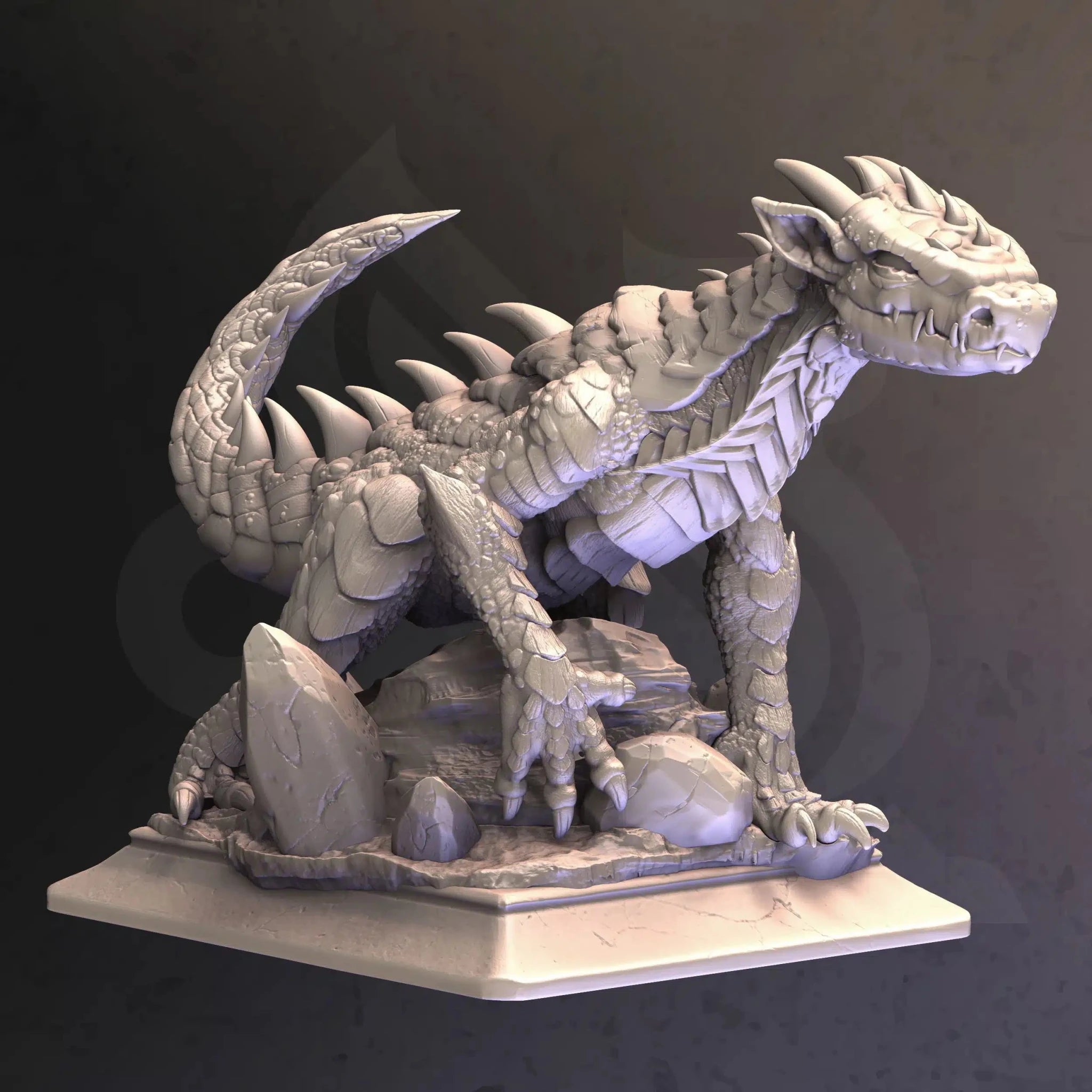 Ekerin the Silver Tail - 3D Monster Dragon Miniature - Just Re-Roll