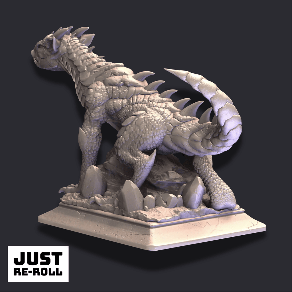 Ekerin the Silver Tail - 3D Monster Dragon Miniature - Just Re-Roll