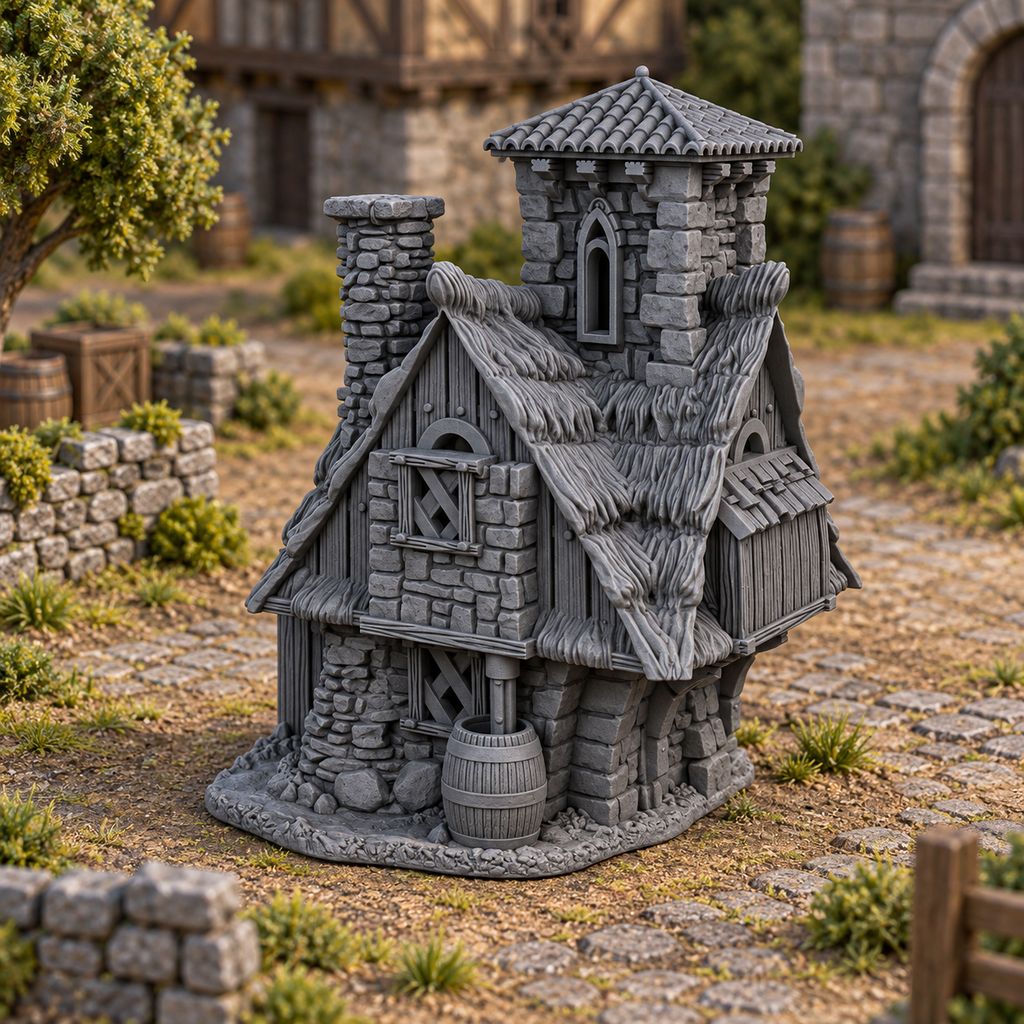 Elderberry Cottage 28mm DND Terrain | Tabletop Wargaming Scenery for Warhammer, Frostgrave & RPG | Unpainted 3D Printed
