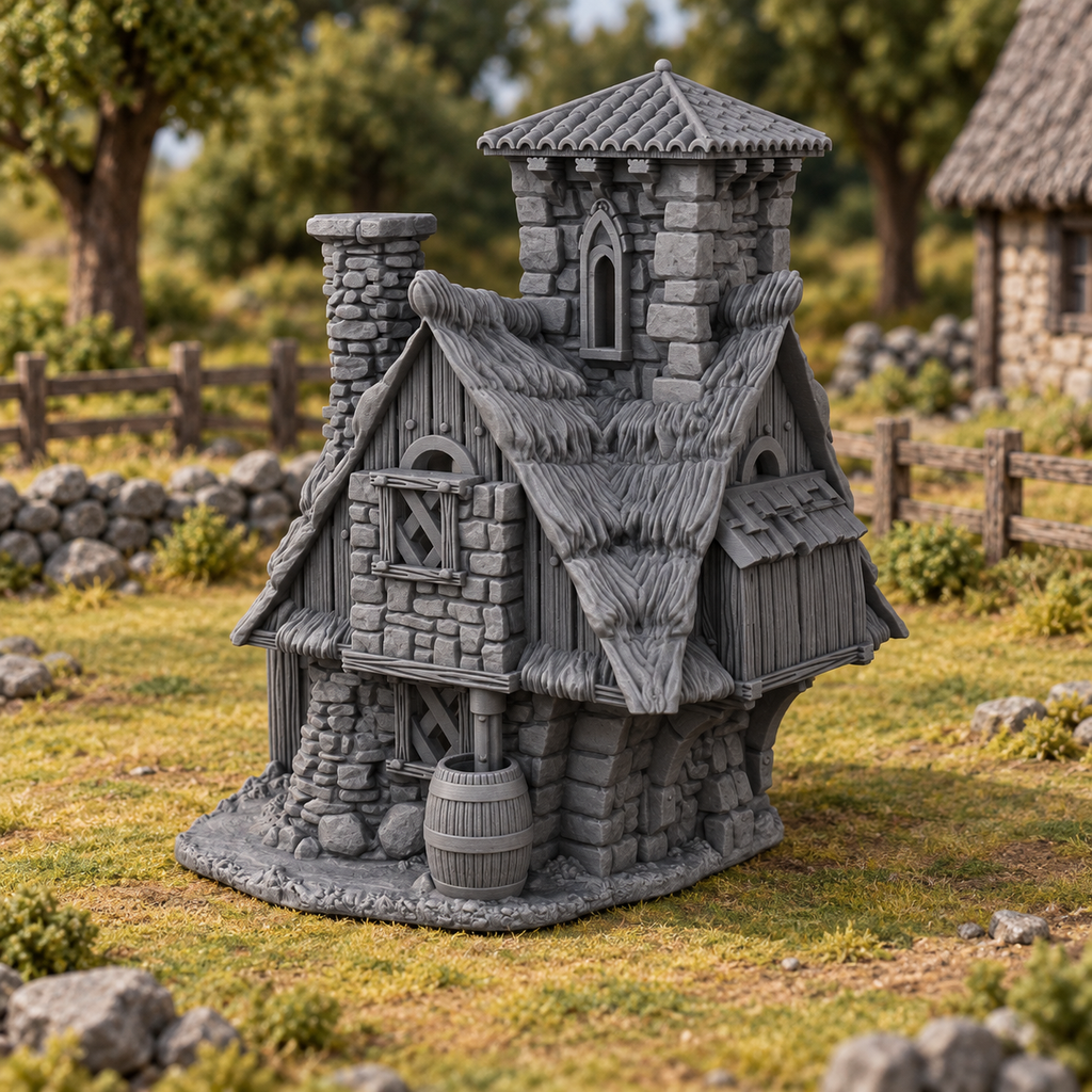 Elderberry Cottage 28mm DND Terrain | Tabletop Wargaming Scenery for Warhammer, Frostgrave & RPG | Unpainted 3D Printed