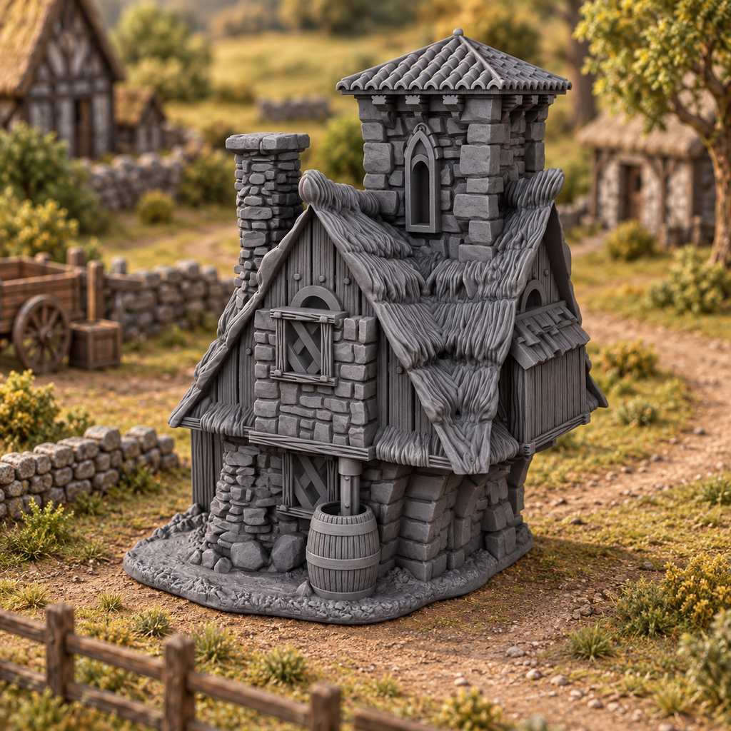 Elderberry Cottage 28mm DND Terrain | Tabletop Wargaming Scenery for Warhammer, Frostgrave & RPG | Unpainted 3D Printed