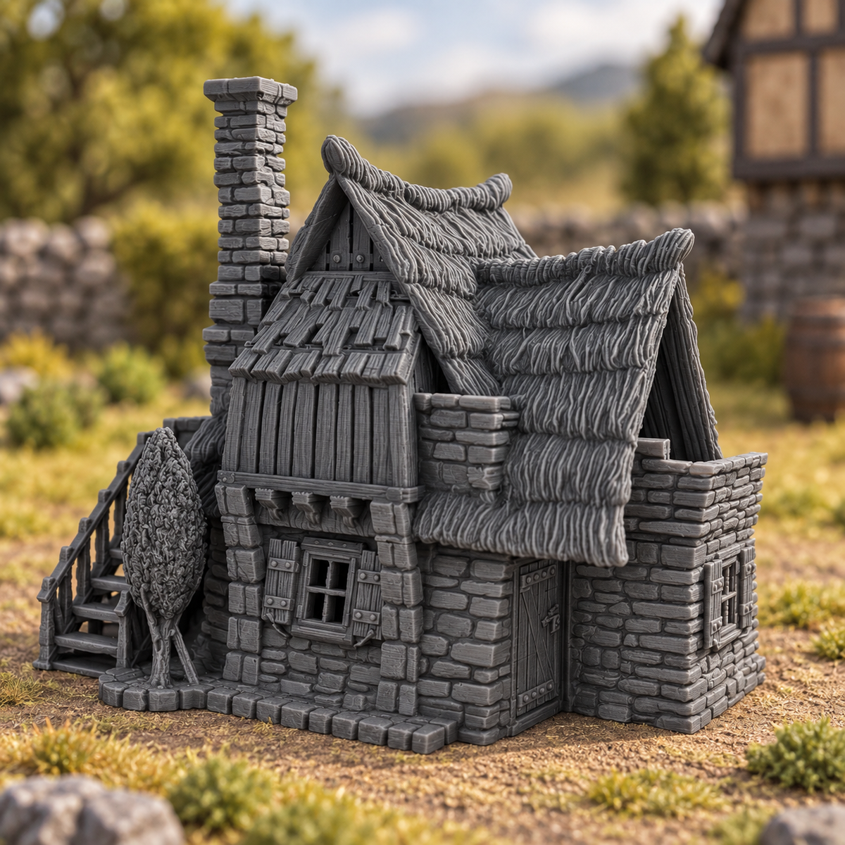 Eldervale Farmstead 28mm DND Terrain | Tabletop Wargaming Scenery for Warhammer, Frostgrave & RPG | 3D Printed