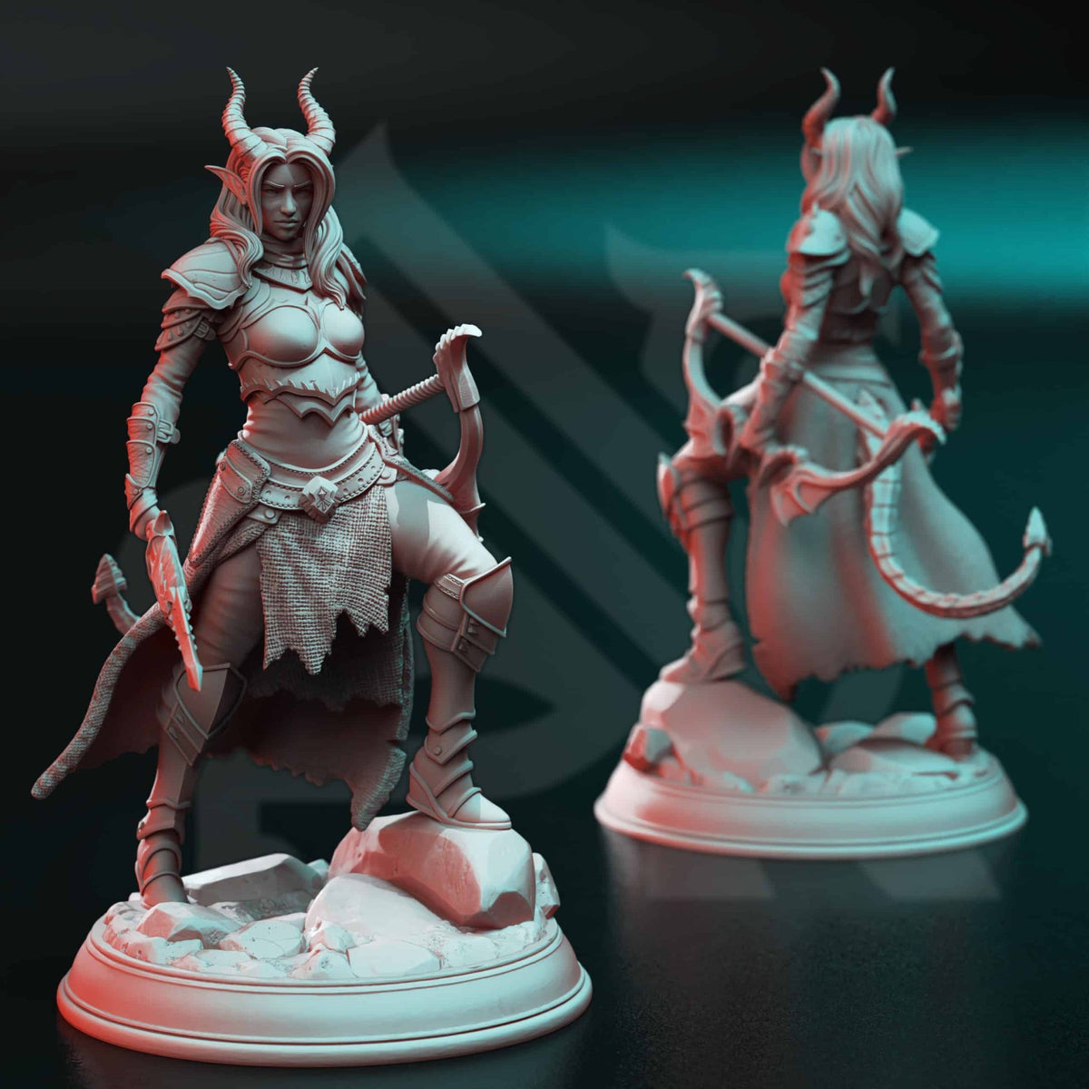 Elkava of the Sixth – Deception Huntress - 3D Printed Ranger Miniature - Just Re-Roll