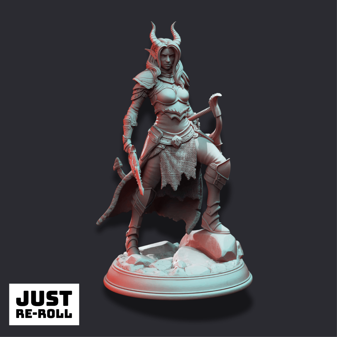 Elkava of the Sixth – Deception Huntress - 3D Printed Ranger Miniature - Just Re-Roll