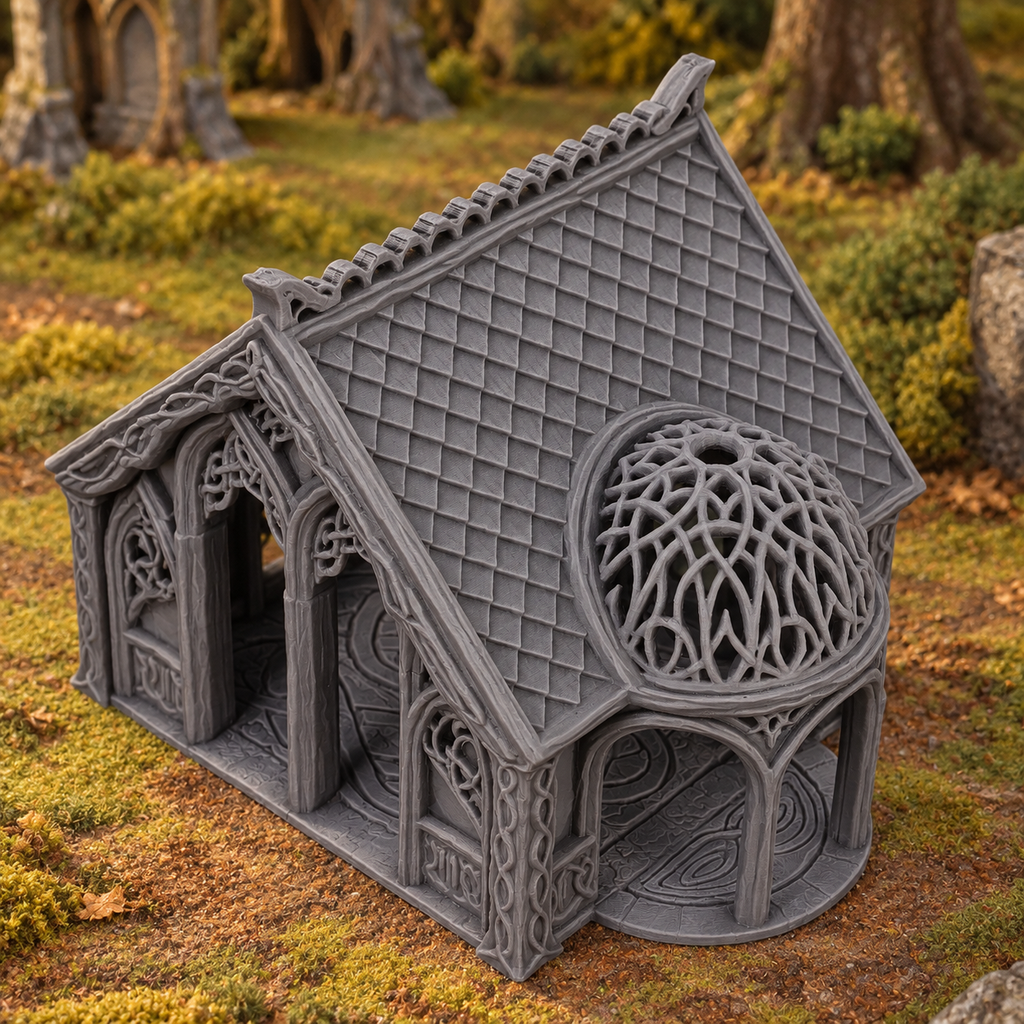 Elven Home 28mm DND Terrain | Tabletop Wargaming Scenery for Warhammer, Frostgrave & RPG | Unpainted 3D Printed