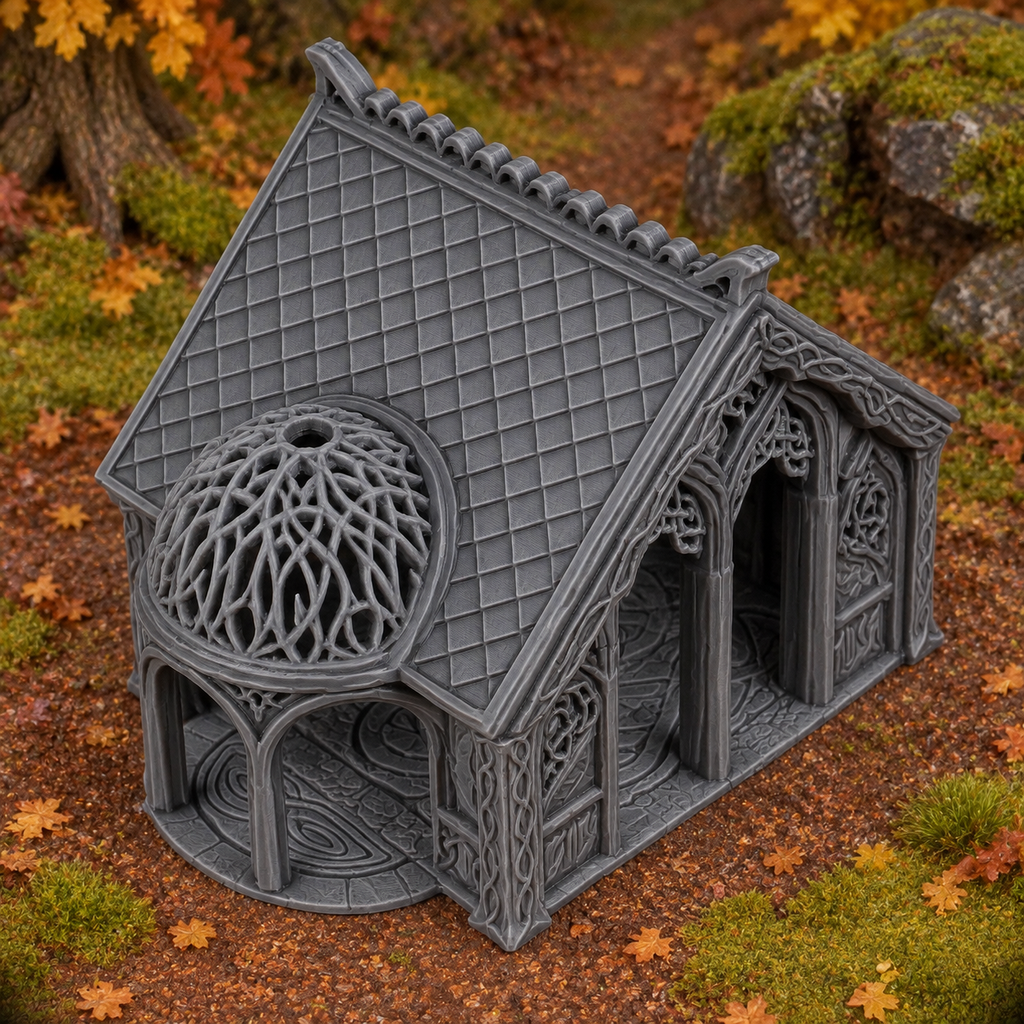 Elven Home 28mm DND Terrain | Tabletop Wargaming Scenery for Warhammer, Frostgrave & RPG | Unpainted 3D Printed