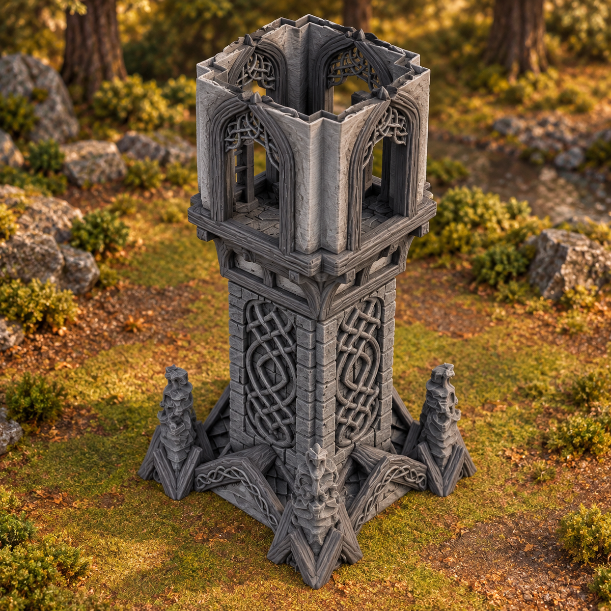Elven Watchtower 28mm DND Terrain | Tabletop Wargaming Scenery for Warhammer, Frostgrave & RPG | Unpainted 3D Printed