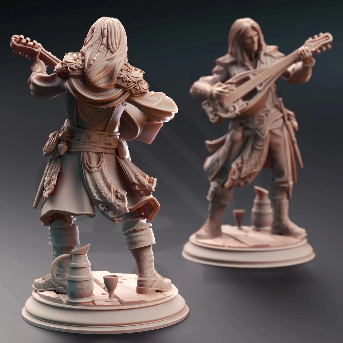 Ereviel “Eight Toes” – Bard of (mis)Fortune - 3D Printed Bard Miniature - Just Re-Roll