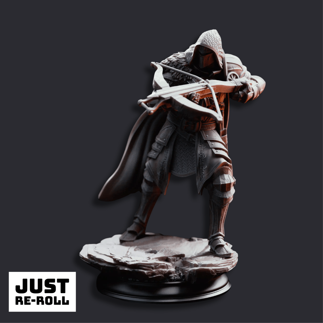 Erik of the Scarlett Road Crossbow Knight - 3D Printed Ranger Miniature - Just Re-Roll