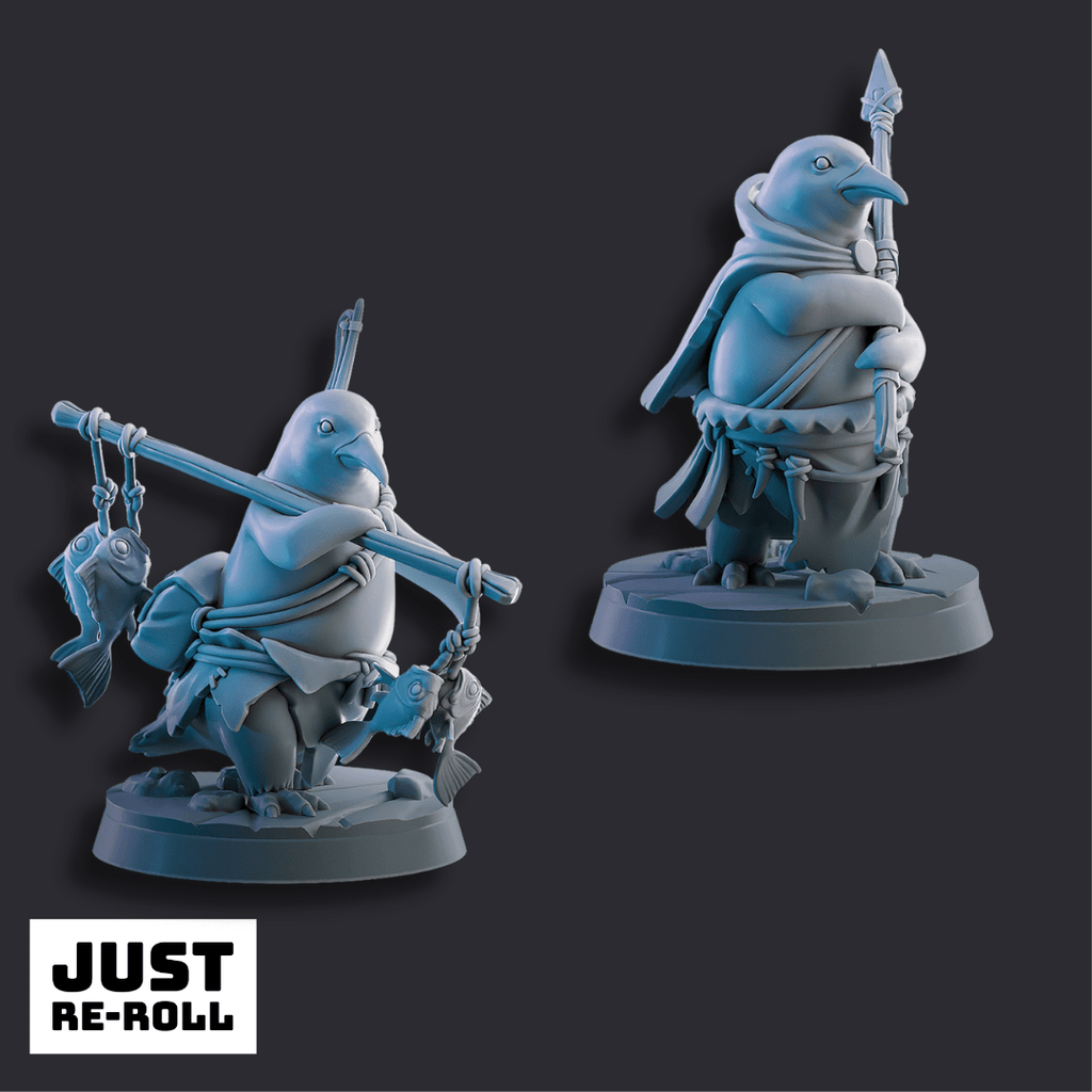 Fantasy Penguins - 3D Printed Fantasy Penguin Miniatures - Just Re - Roll