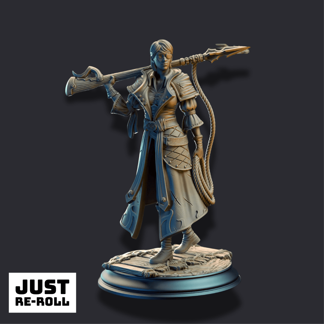 Fiona “Dead-Eye” Stuttgart – Harpoon Marksman - 3D Printed Fighter Miniature - Just Re-Roll