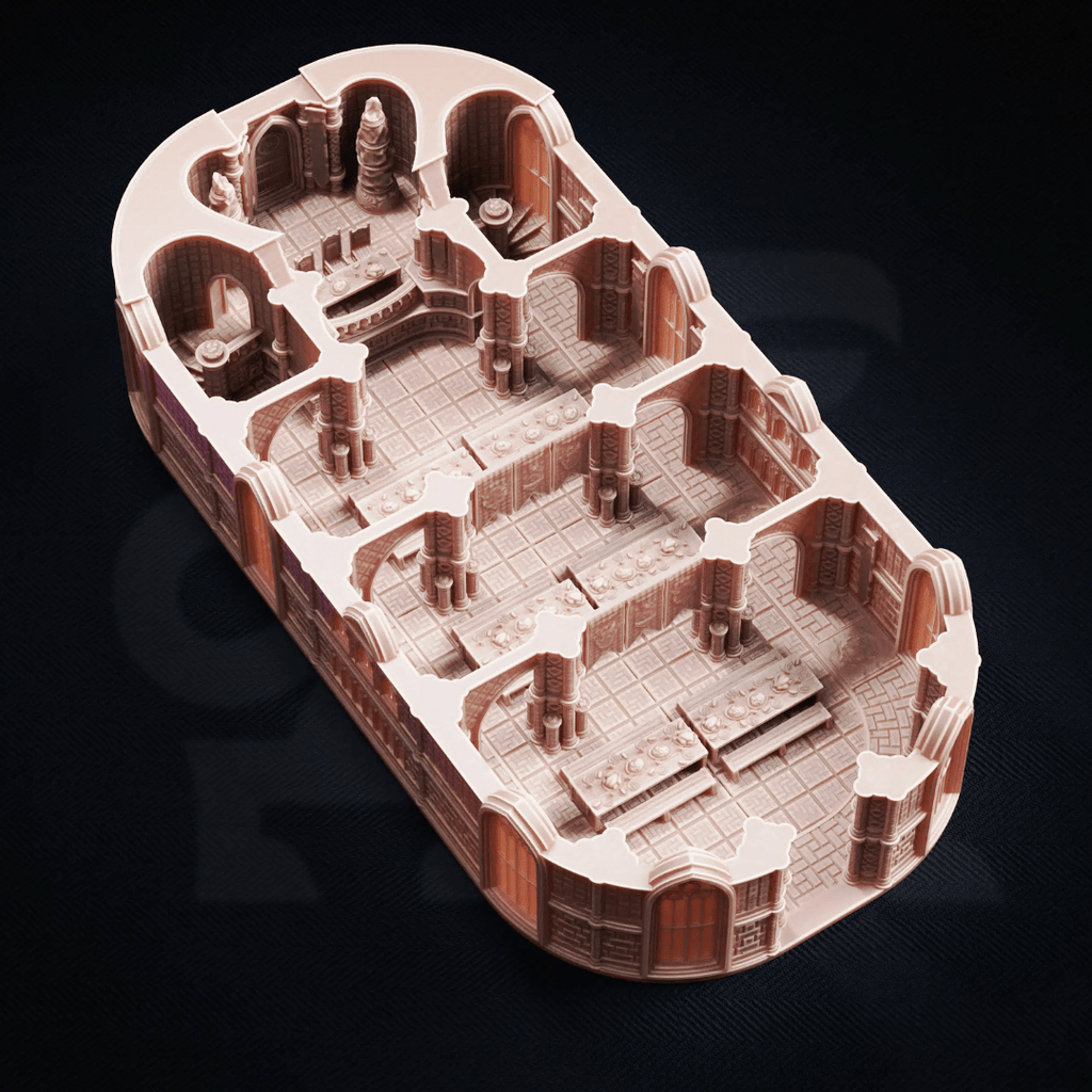 Founders’ Dining Hall Arcane University Hall - 3D Printed Terrain - Just Re-Roll