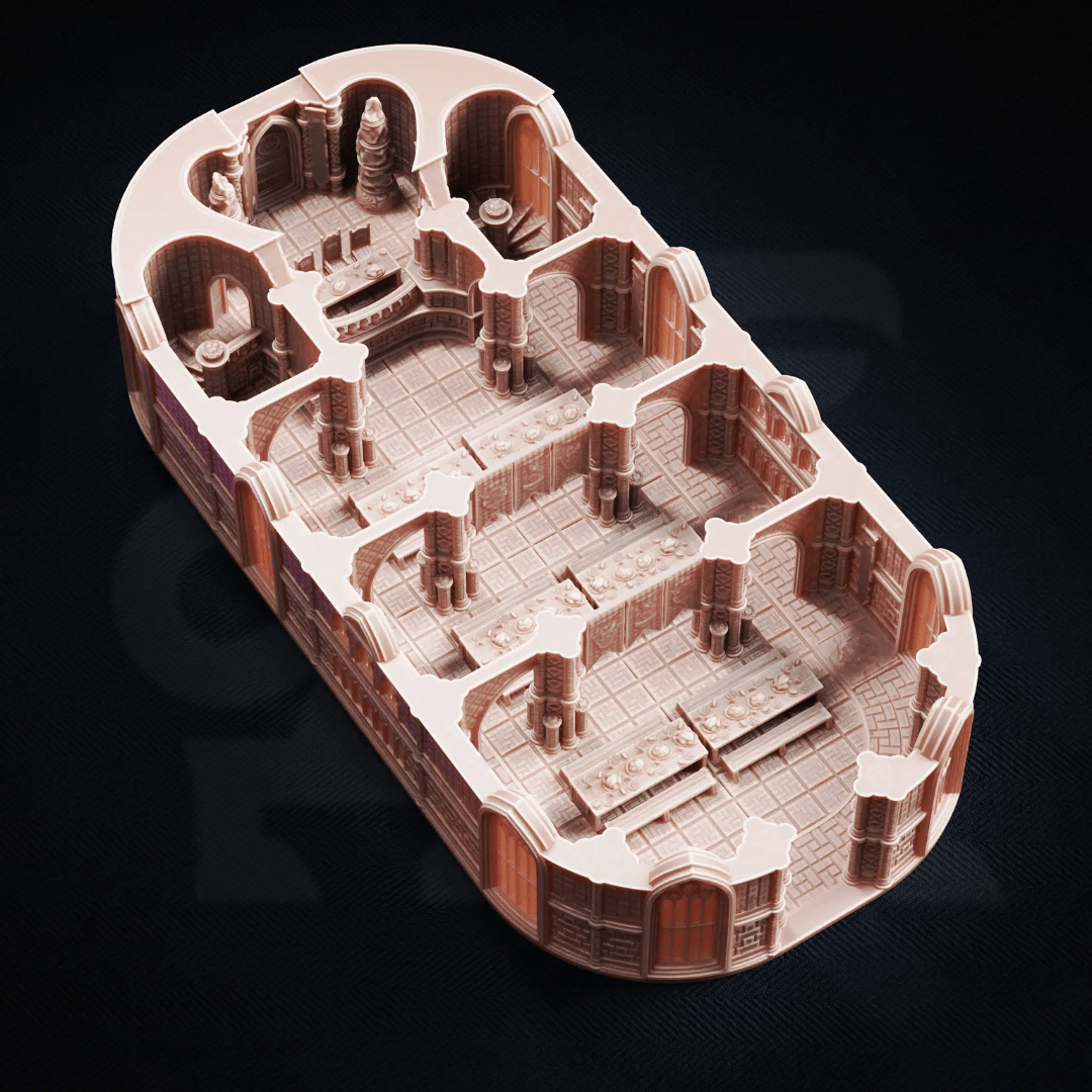 Founders’ Dining Hall Arcane University Hall - 3D Printed Terrain - Just Re-Roll